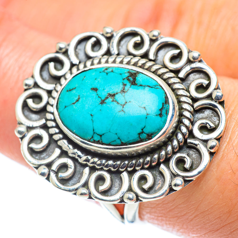 Tibetan Turquoise Rings handcrafted by Ana Silver Co - RING55745
