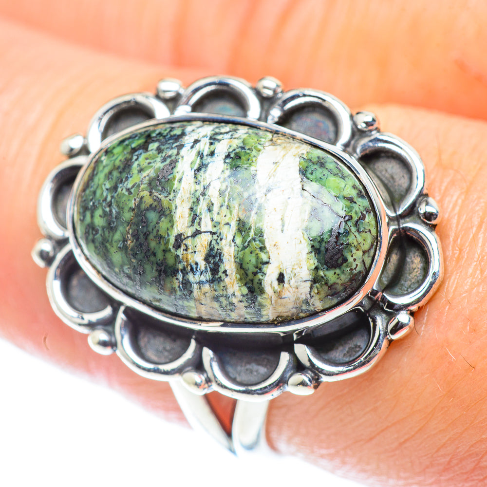 Lizard Jasper Rings handcrafted by Ana Silver Co - RING55748