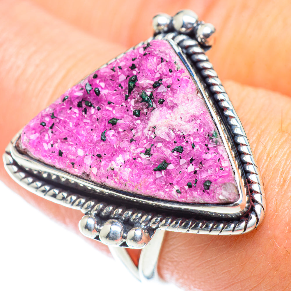Cobalto Calcite Druzy Rings handcrafted by Ana Silver Co - RING55750