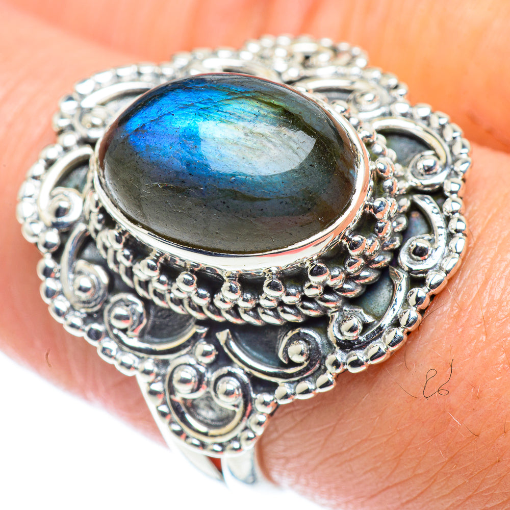 Labradorite Rings handcrafted by Ana Silver Co - RING55757