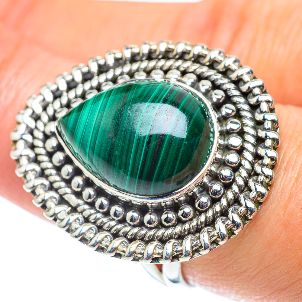 Malachite Rings handcrafted by Ana Silver Co - RING55786