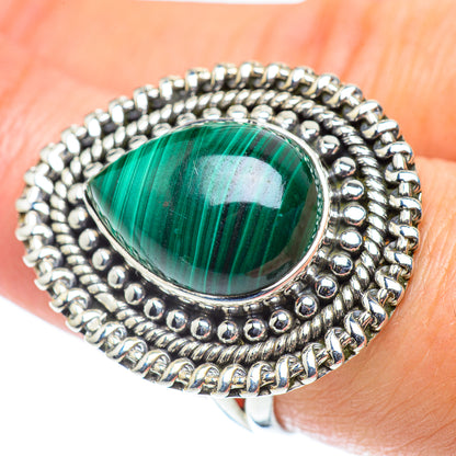 Malachite Rings handcrafted by Ana Silver Co - RING55786