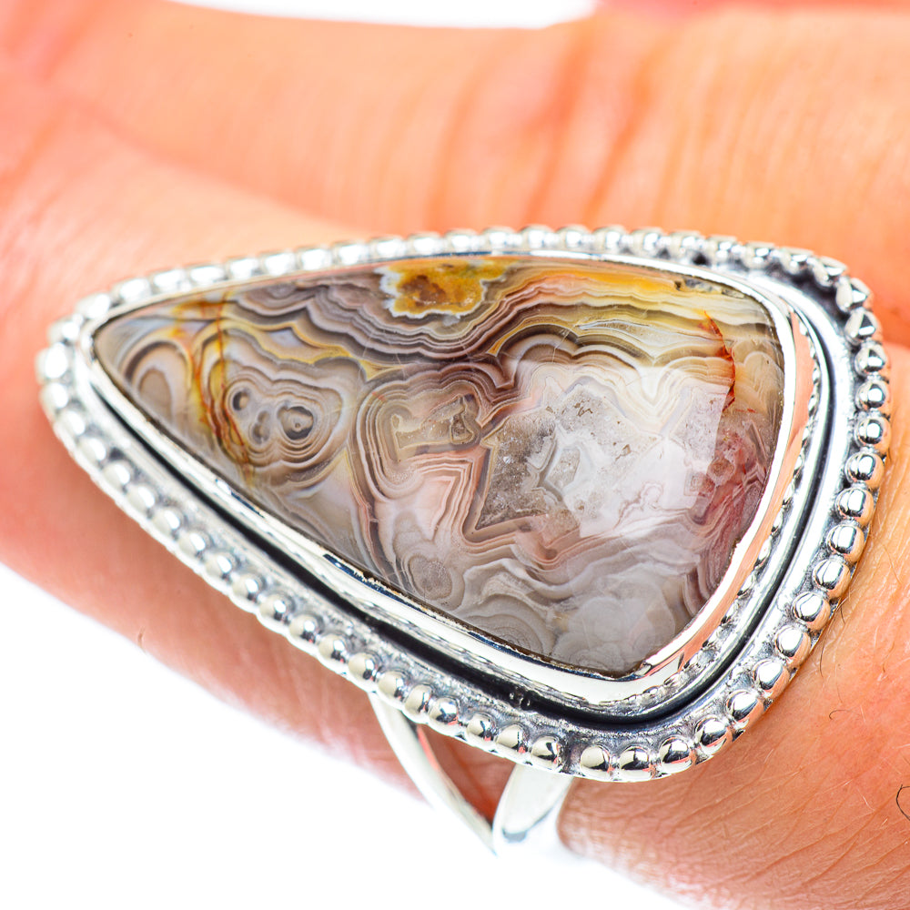 Laguna Lace Agate Rings handcrafted by Ana Silver Co - RING55791