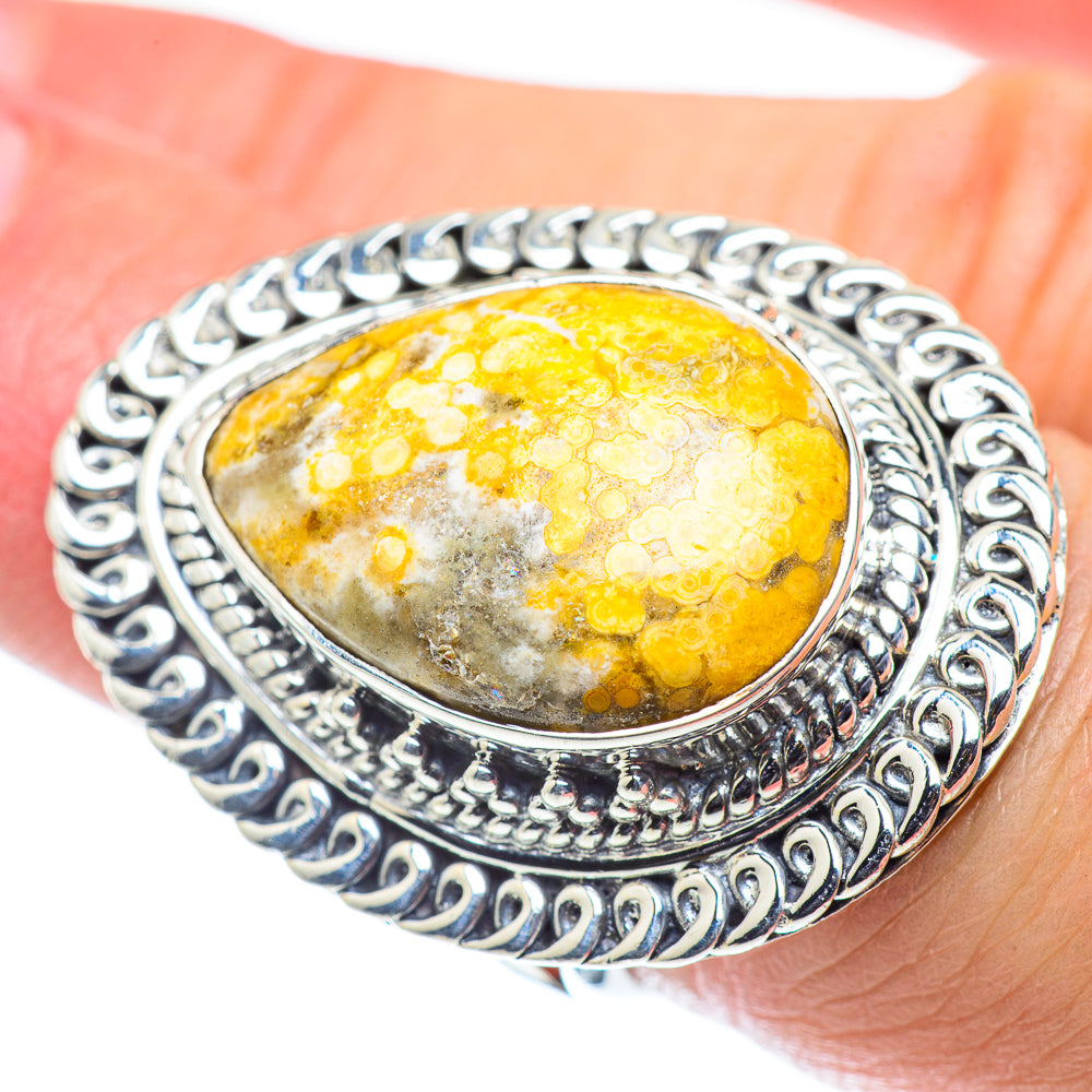 Bumble Bee Jasper Rings handcrafted by Ana Silver Co - RING55824