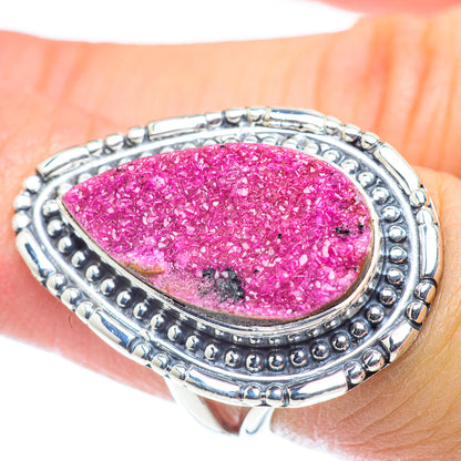 Cobalto Calcite Druzy Rings handcrafted by Ana Silver Co - RING55828