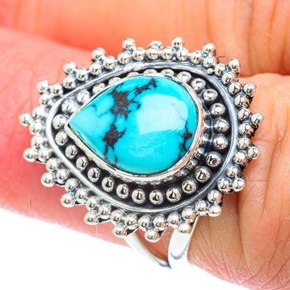 Tibetan Turquoise Rings handcrafted by Ana Silver Co - RING55834