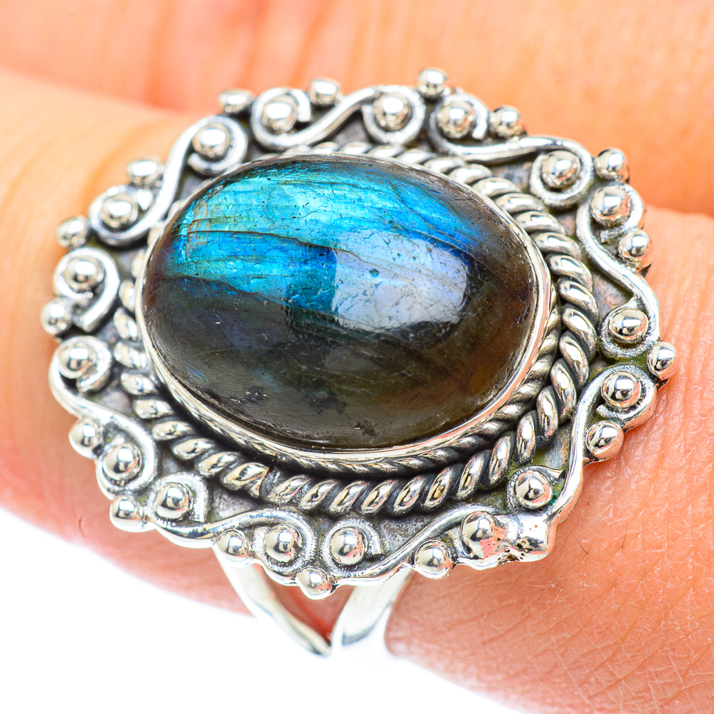 Labradorite Rings handcrafted by Ana Silver Co - RING55835