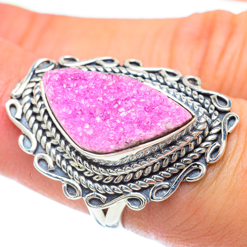 Cobalto Calcite Druzy Rings handcrafted by Ana Silver Co - RING55954