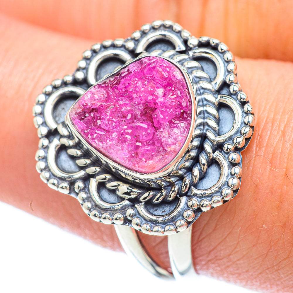 Cobalto Calcite Druzy Rings handcrafted by Ana Silver Co - RING55984