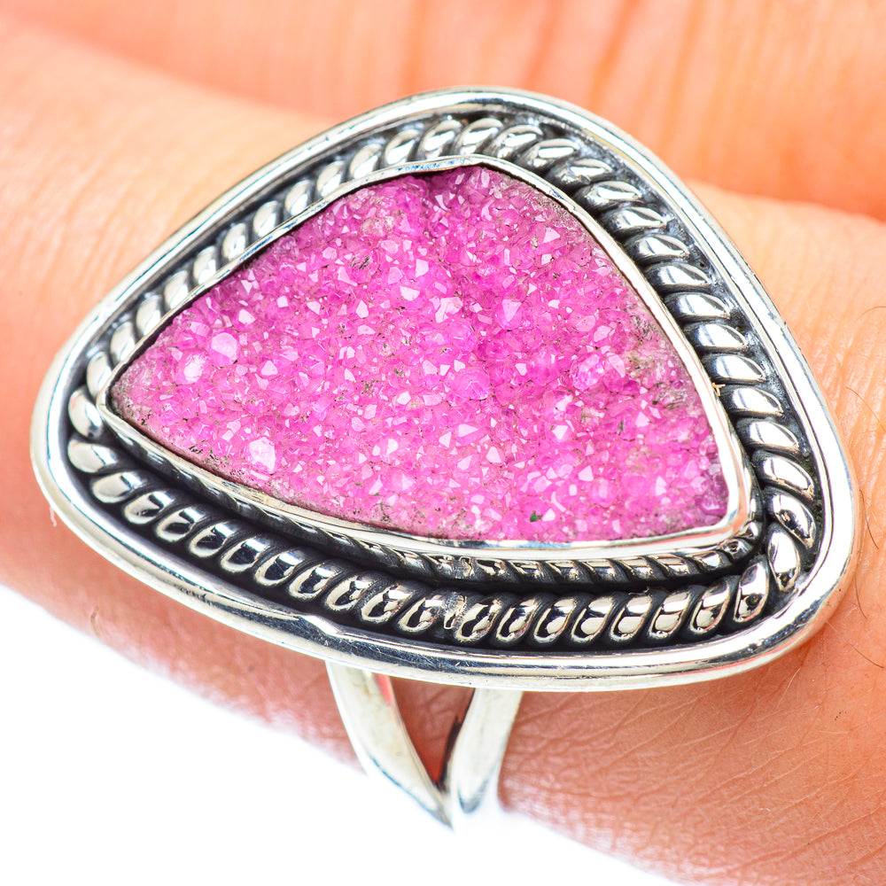 Cobalto Calcite Druzy Rings handcrafted by Ana Silver Co - RING55985