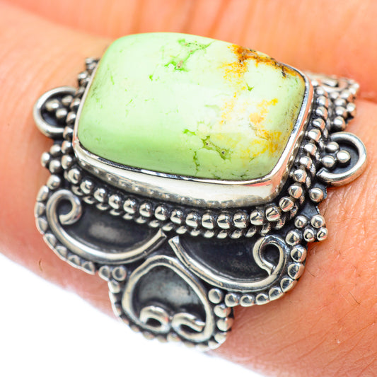 Lemon Chrysoprase Rings handcrafted by Ana Silver Co - RING56001