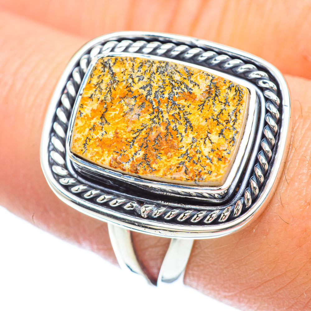 Germany Psilomelane Dendrite Rings handcrafted by Ana Silver Co - RING56038