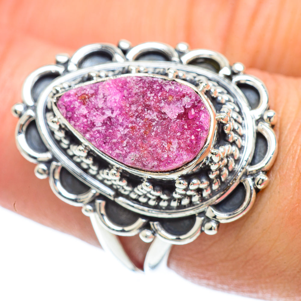 Cobalto Calcite Druzy Rings handcrafted by Ana Silver Co - RING56067