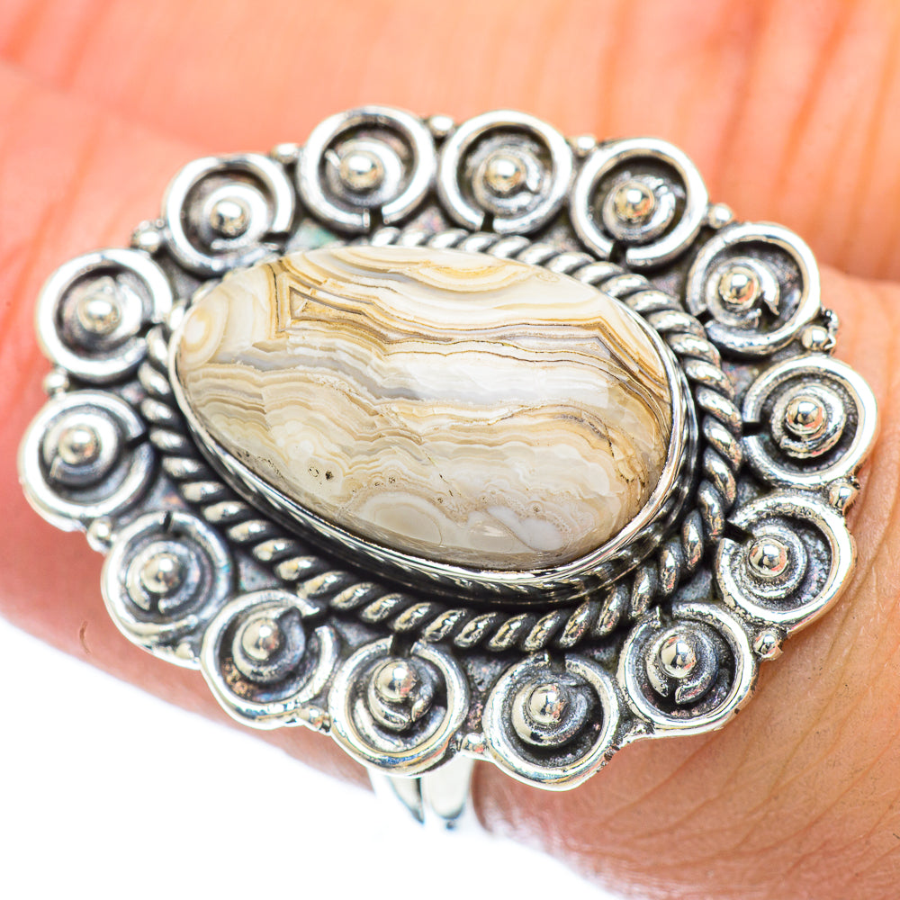 Laguna Lace Agate Rings handcrafted by Ana Silver Co - RING56076