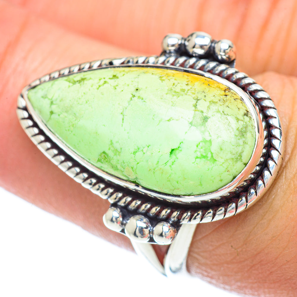 Lemon Chrysoprase Rings handcrafted by Ana Silver Co - RING56086