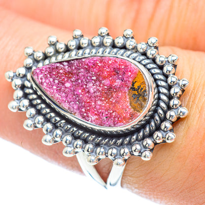 Cobalto Calcite Druzy Rings handcrafted by Ana Silver Co - RING56096