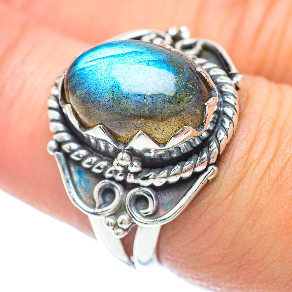 Labradorite Rings handcrafted by Ana Silver Co - RING56103