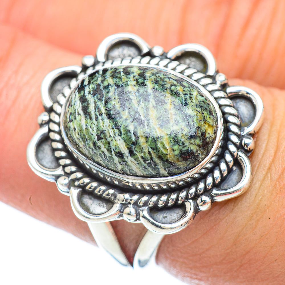 Lizard Jasper Rings handcrafted by Ana Silver Co - RING56109