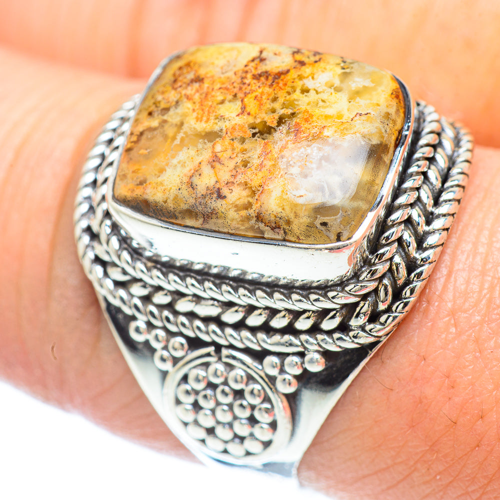 Plume Agate Rings handcrafted by Ana Silver Co - RING56114