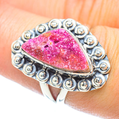 Cobalto Calcite Druzy Rings handcrafted by Ana Silver Co - RING56122