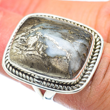 Pyrite Agate Rings handcrafted by Ana Silver Co - RING56133