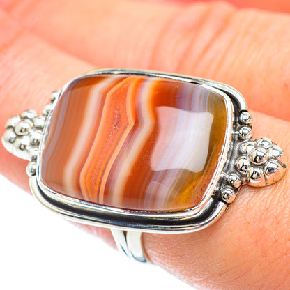 Red Botswana Agate Rings handcrafted by Ana Silver Co - RING56159
