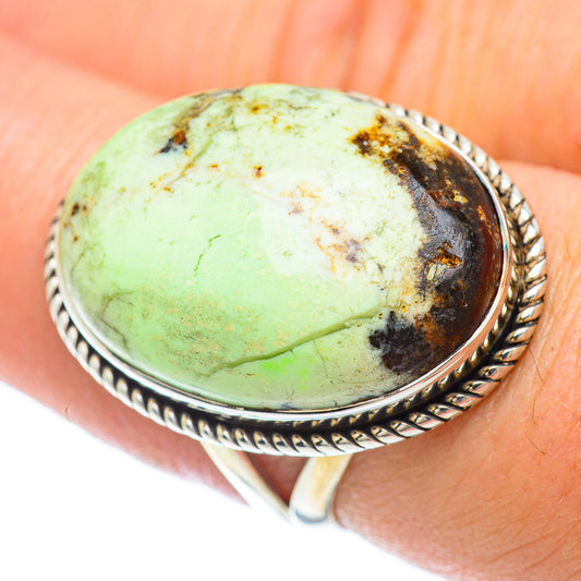 Lemon Chrysoprase Rings handcrafted by Ana Silver Co - RING56189