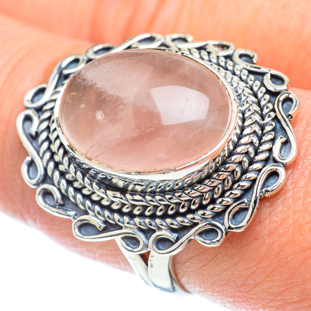 Rose Quartz Rings handcrafted by Ana Silver Co - RING56203