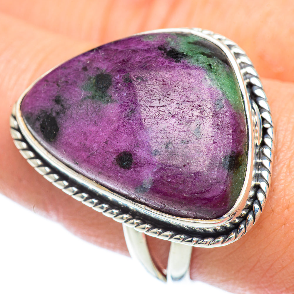 Ruby Zoisite Rings handcrafted by Ana Silver Co - RING56204