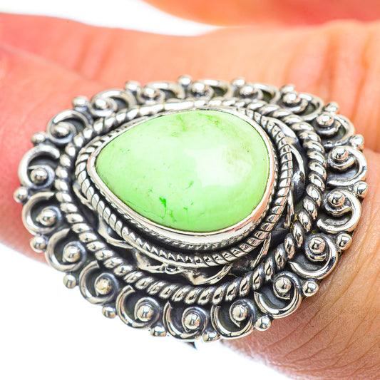 Lemon Chrysoprase Rings handcrafted by Ana Silver Co - RING56226