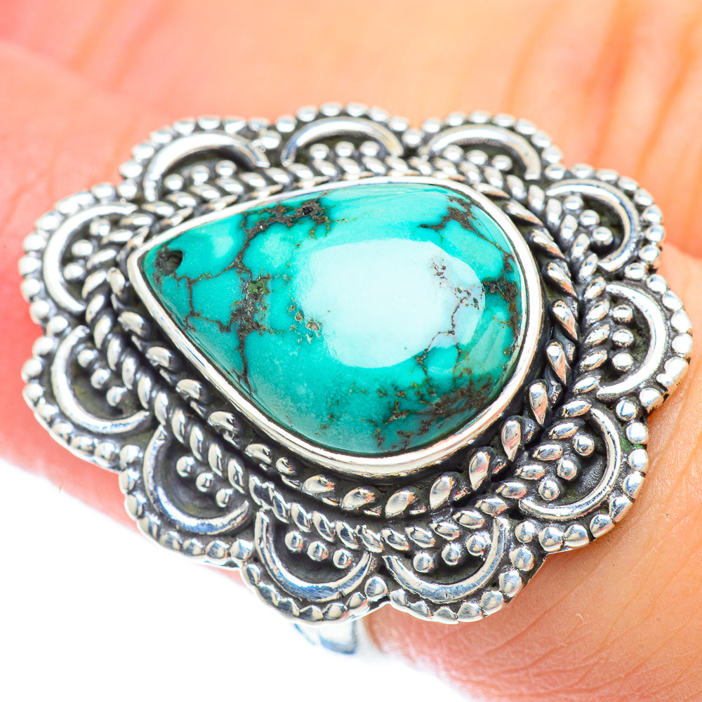 Tibetan Turquoise Rings handcrafted by Ana Silver Co - RING56241