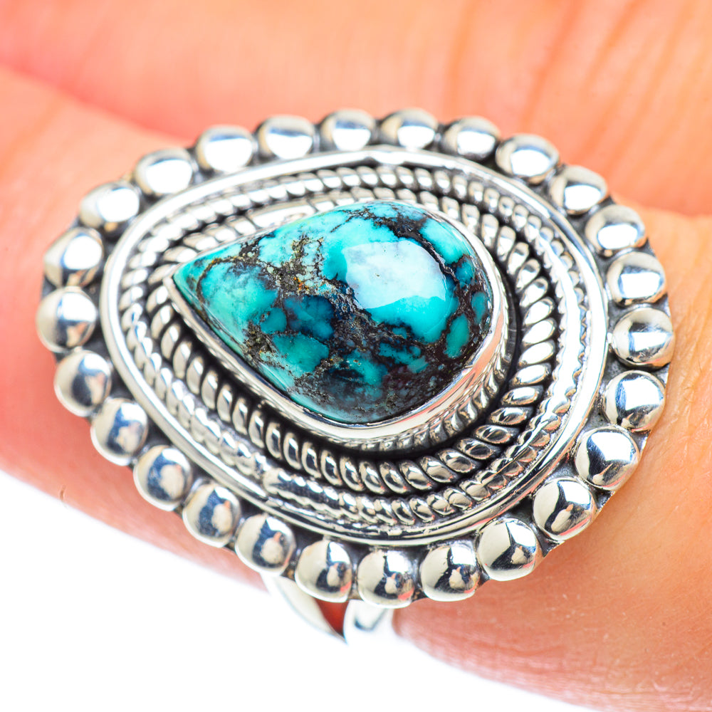 Tibetan Turquoise Rings handcrafted by Ana Silver Co - RING56362