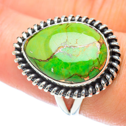 Green Copper Composite Turquoise Rings handcrafted by Ana Silver Co - RING56366