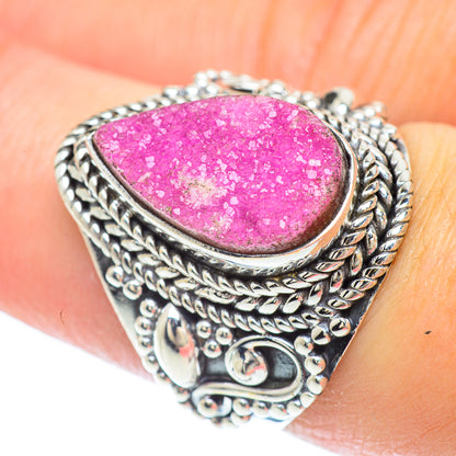 Cobalto Calcite Druzy Rings handcrafted by Ana Silver Co - RING56374
