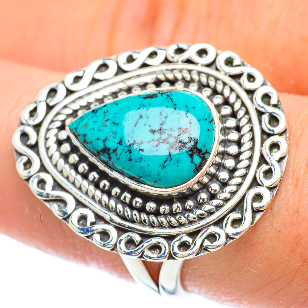Tibetan Turquoise Rings handcrafted by Ana Silver Co - RING56388