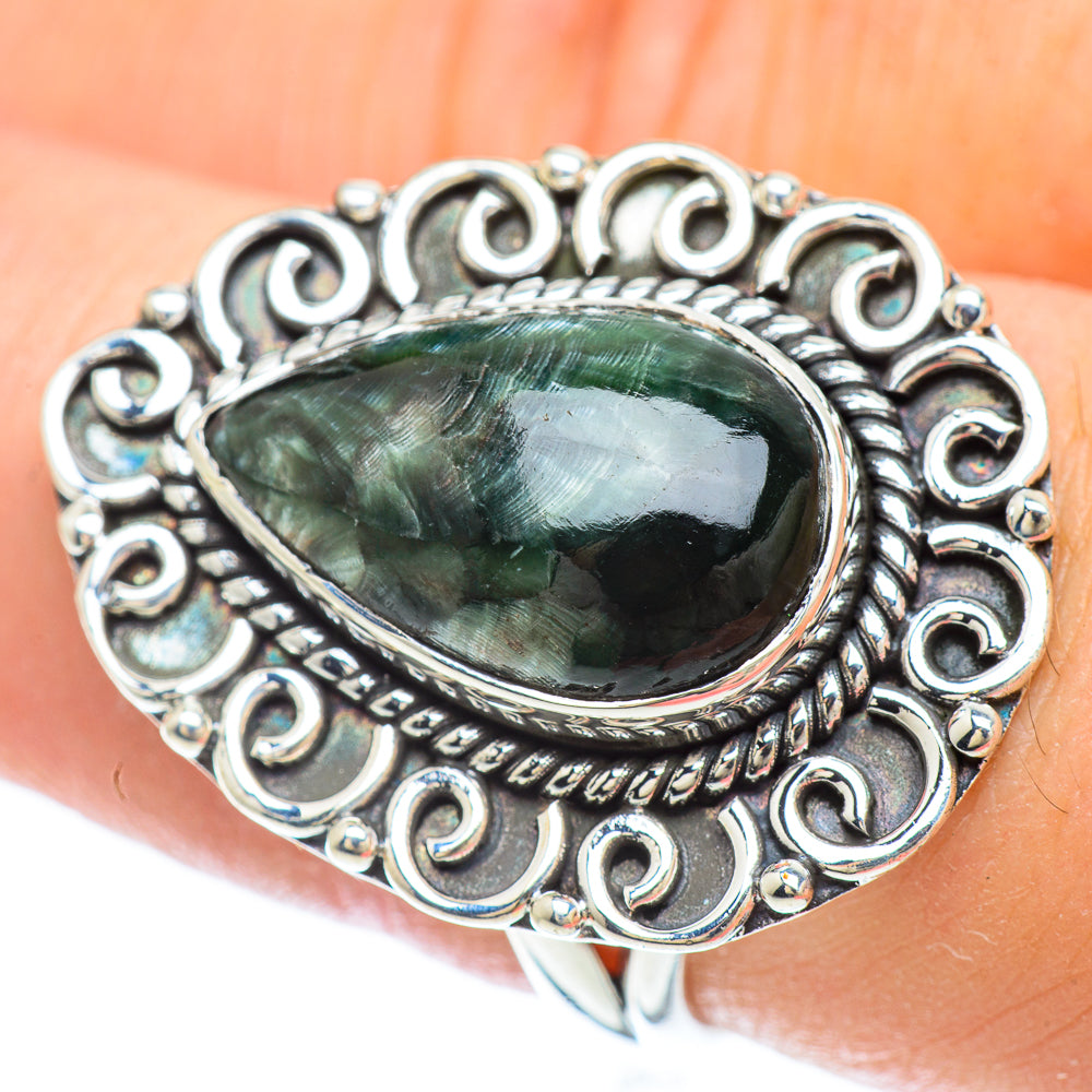 Seraphinite Rings handcrafted by Ana Silver Co - RING56391