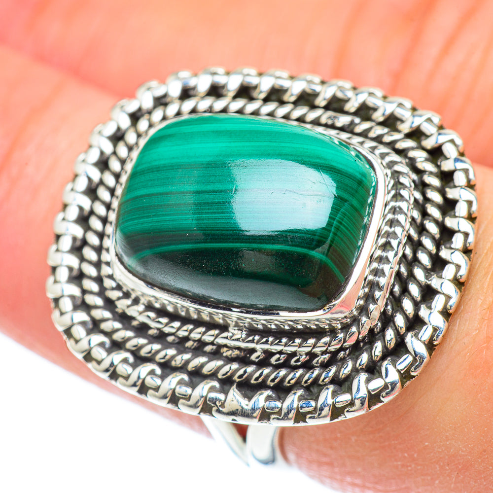 Malachite Rings handcrafted by Ana Silver Co - RING56392