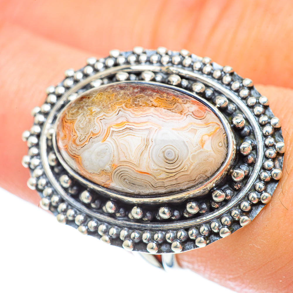 Laguna Lace Agate Rings handcrafted by Ana Silver Co - RING56399