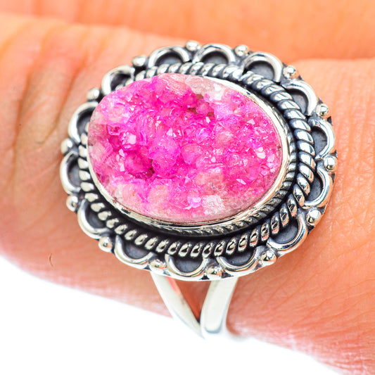 Pink Druzy Rings handcrafted by Ana Silver Co - RING56400