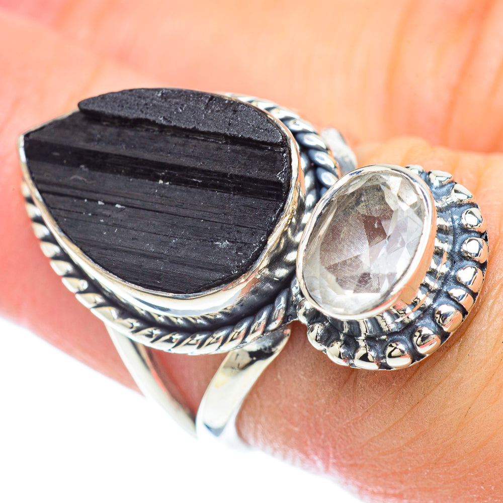 Black Tourmaline Rings handcrafted by Ana Silver Co - RING56405