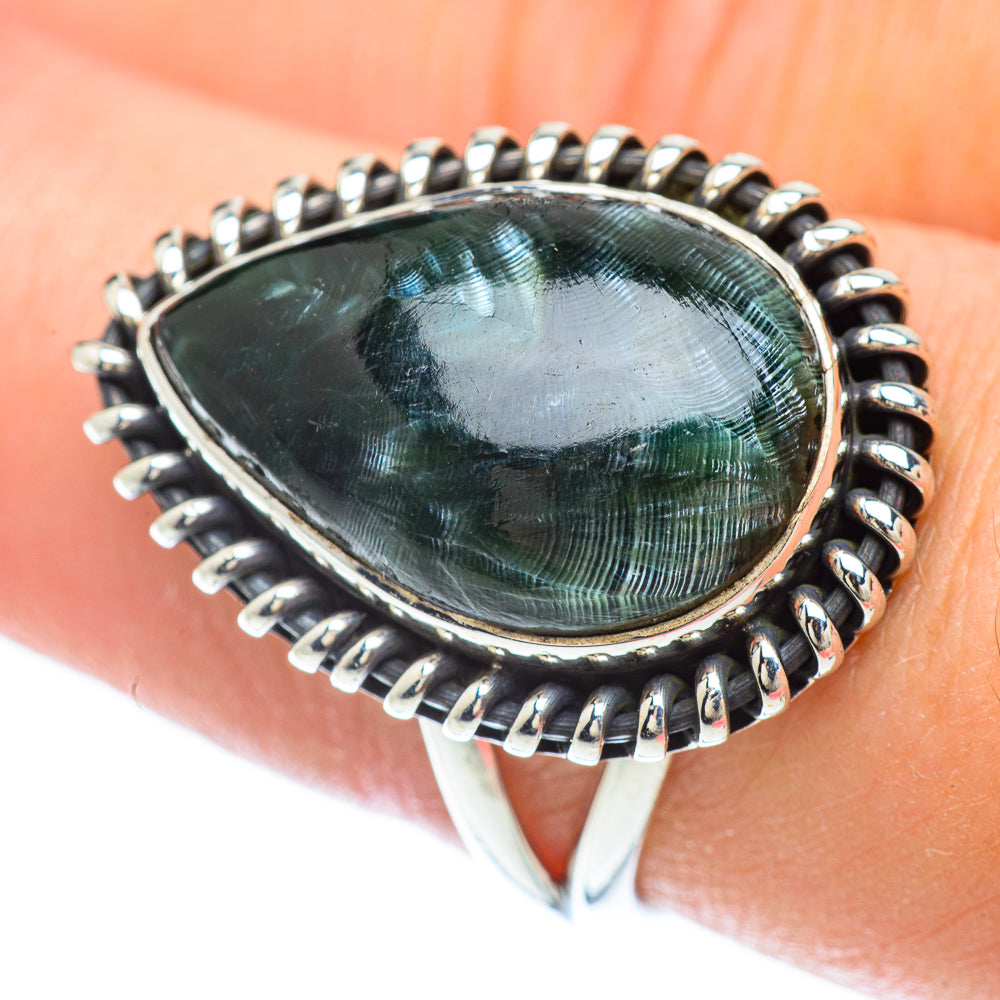 Seraphinite Rings handcrafted by Ana Silver Co - RING56416
