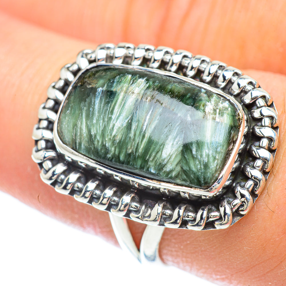 Seraphinite Rings handcrafted by Ana Silver Co - RING56419