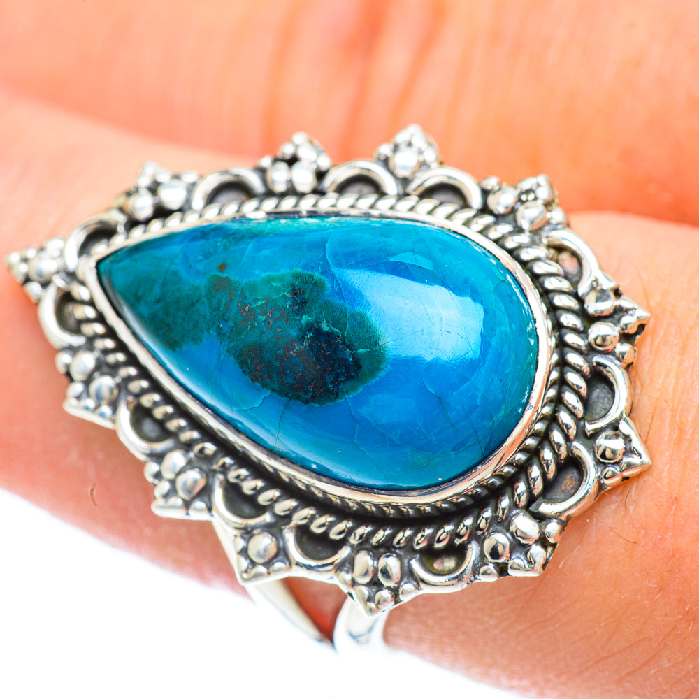 Chrysocolla Rings handcrafted by Ana Silver Co - RING56556