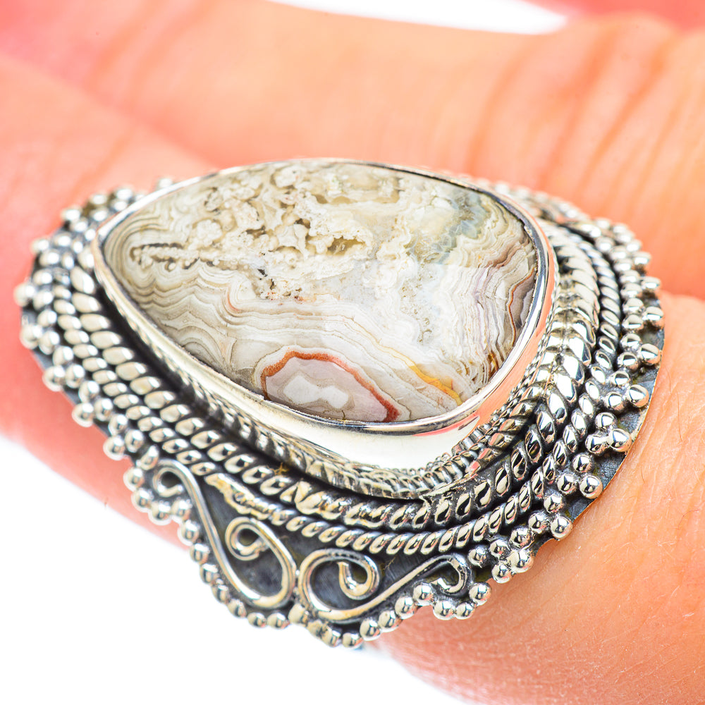 Laguna Lace Agate Rings handcrafted by Ana Silver Co - RING56586