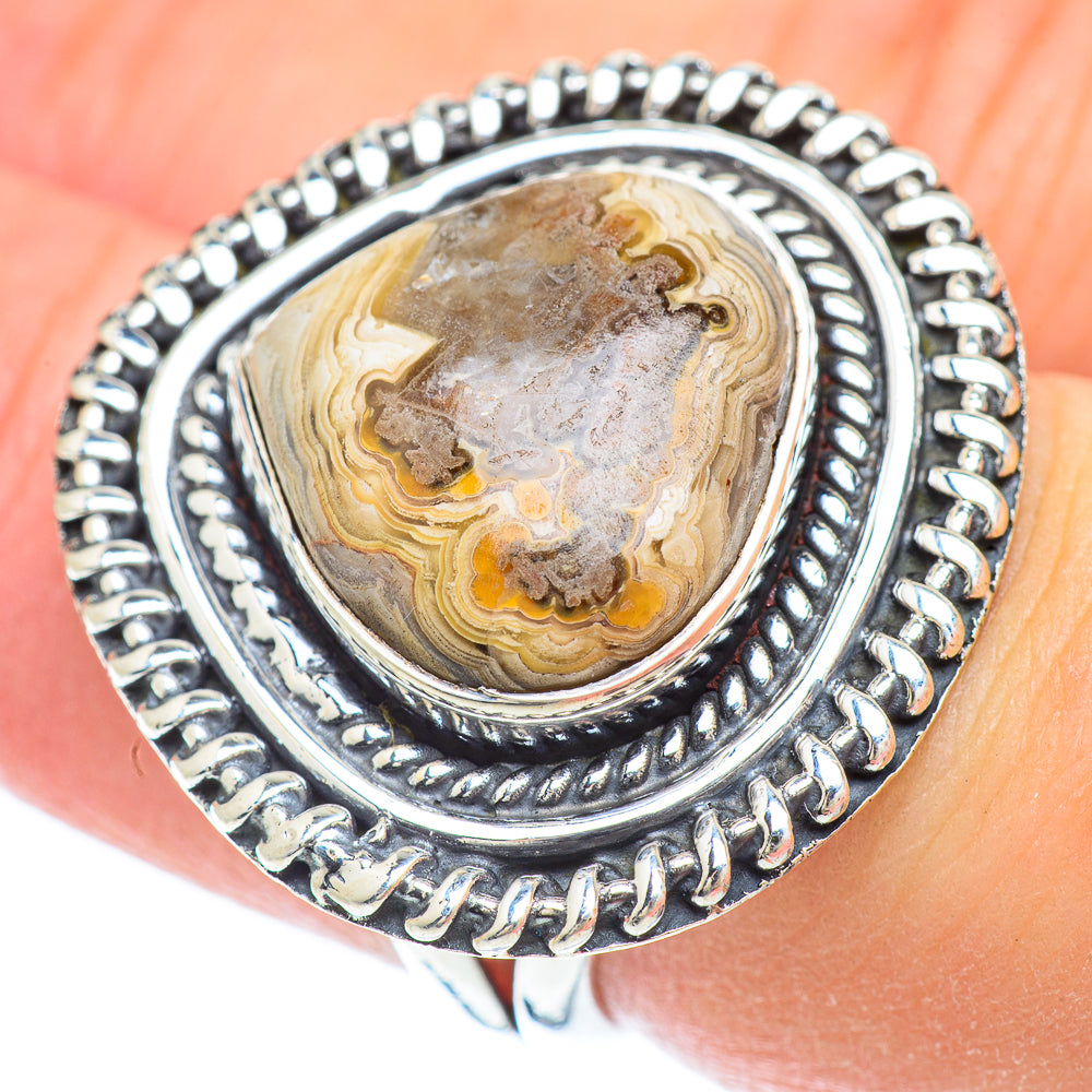 Laguna Lace Agate Rings handcrafted by Ana Silver Co - RING56629