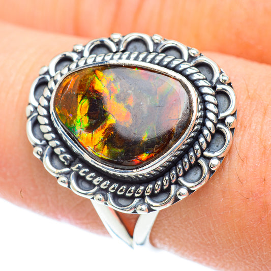Ammolite Rings handcrafted by Ana Silver Co - RING56662