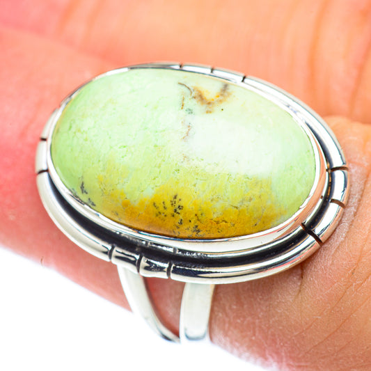 Lemon Chrysoprase Rings handcrafted by Ana Silver Co - RING56678