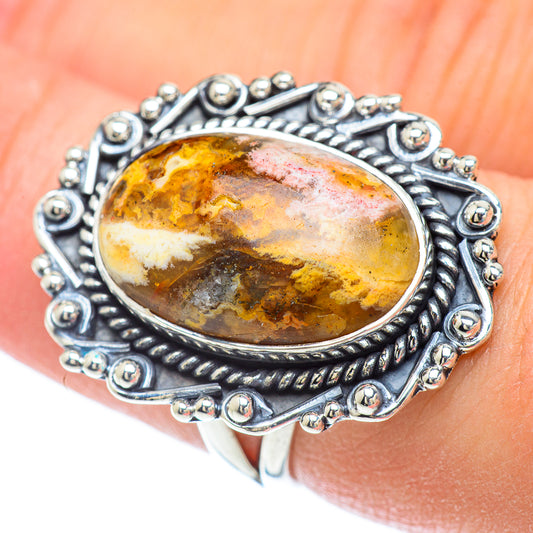 Plume Agate Rings handcrafted by Ana Silver Co - RING56683