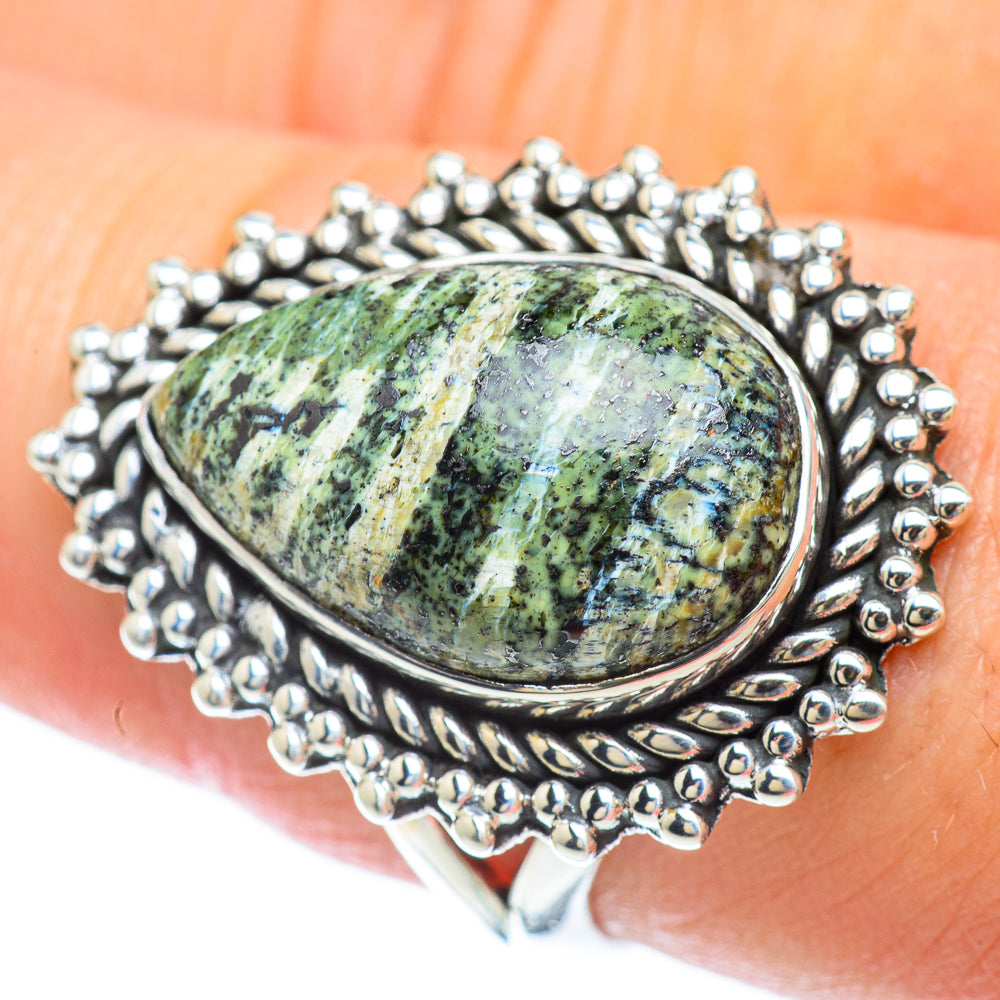 Lizard Jasper Rings handcrafted by Ana Silver Co - RING56713