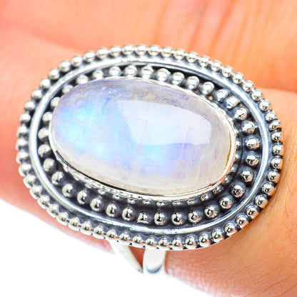 Rainbow Moonstone Rings handcrafted by Ana Silver Co - RING56791